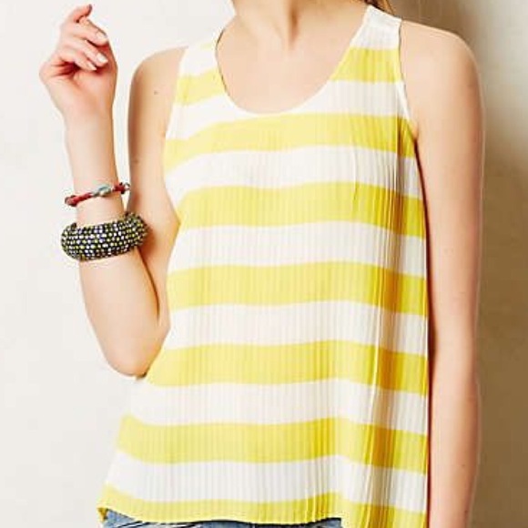 Anthropologie Maeve Citron Pleated Tank