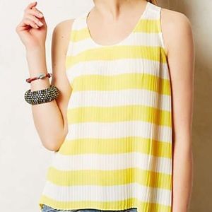 Anthropologie Maeve Citron Pleated Tank