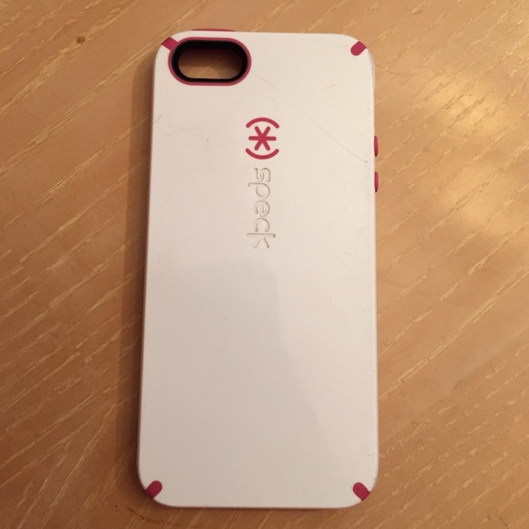 Iphone 5 Speck case (pink & white)