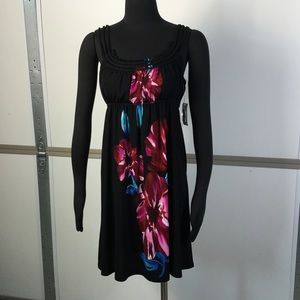 Black floral sun dress