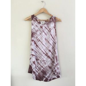 PPLA : purple mauve tie dye high low tunic