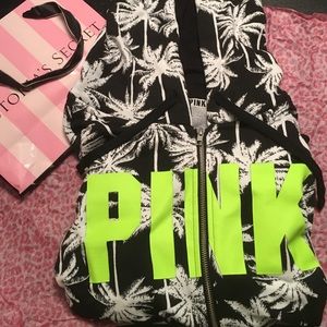 PINK PALM TREE NEON JACKET M