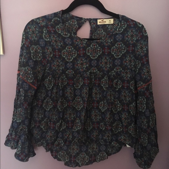 Patterned Bell Sleeve Top