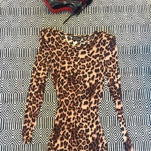 Leopard print micro modal dress
