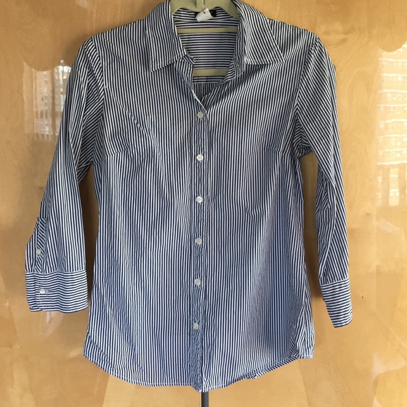 jcrew button down - blue stripes