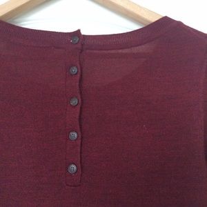 Maroon Thin Sweater With Buttons in the Back