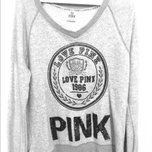 Love PINK grey & black pullover sweater