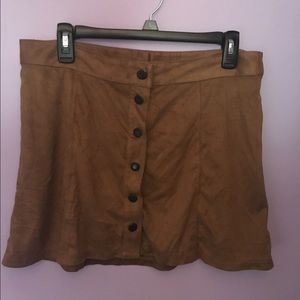 Suede Button Up Skirt
