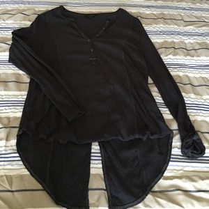 long sleeve light black/black top