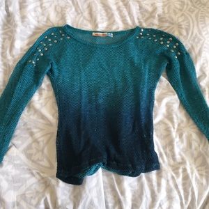ombre studded sweater
