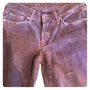 Se7en for all mankind skinny purple corduroys