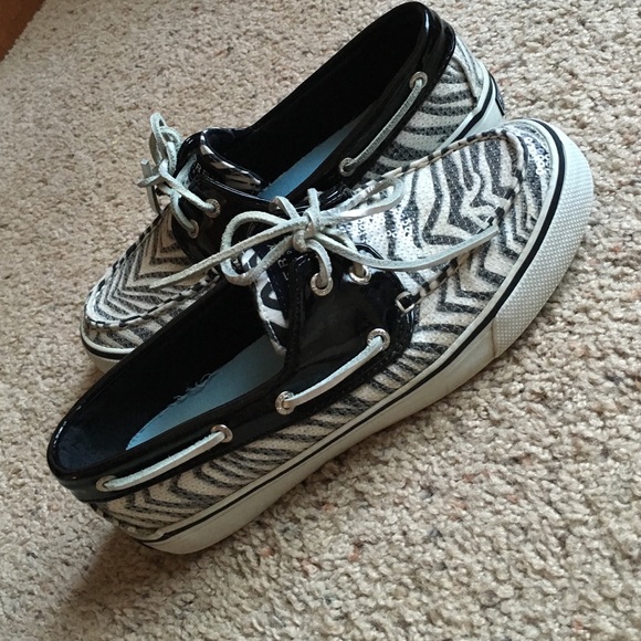 ZEBRA print SPERRY TOP Sider flats size 6.5 shoes