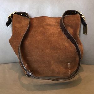 Coach Brown Suede Crossbody Hobo