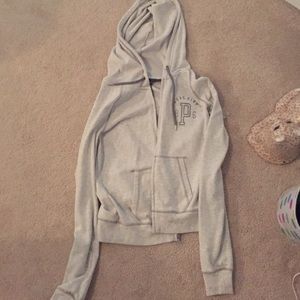 Zip up pink brand hoodie