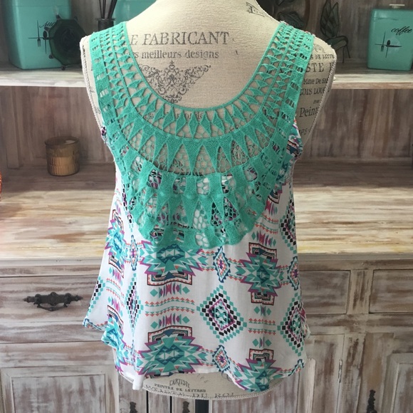 NWOT "Aquarius" Aztec print top - Picture 3 of 3