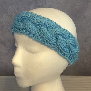 🎀Handmade Ice Blue Cabled Headband/earwarmer🎀