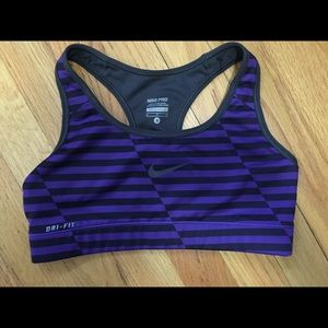 Purple Nike Dri-Fit sports bra