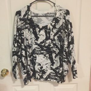 Black-and-white abstract sweater