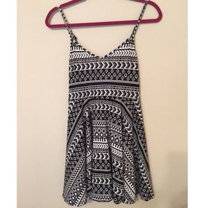 Black and white print skater dress