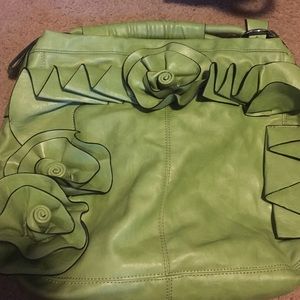 Green shoulder purse