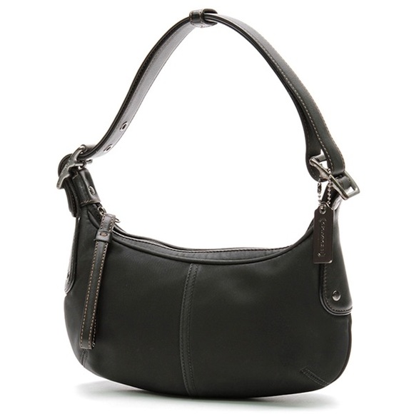 Coach black nylon small Demi hobo handbag.