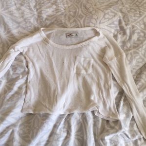 white cropped sweater