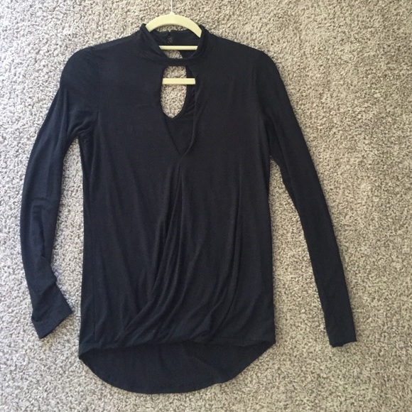 Bebe Black Keyhole Shirt