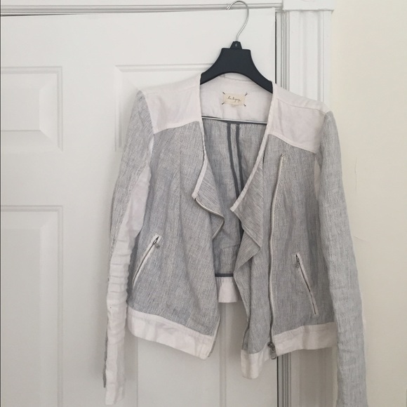 Lou & Grey linen moto jacket