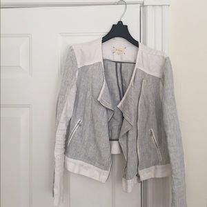 Lou & Grey linen moto jacket