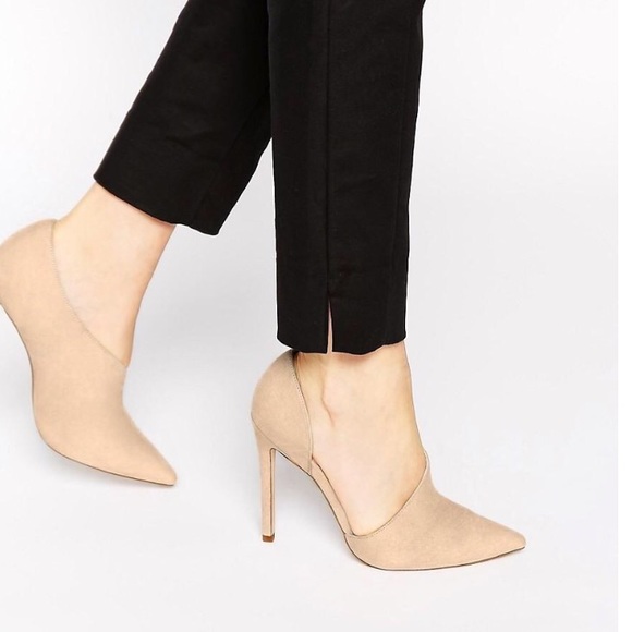 Asos Pl Pointed Boot - Nude, Suede