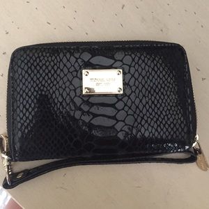 Black snakeskin MK wallet
