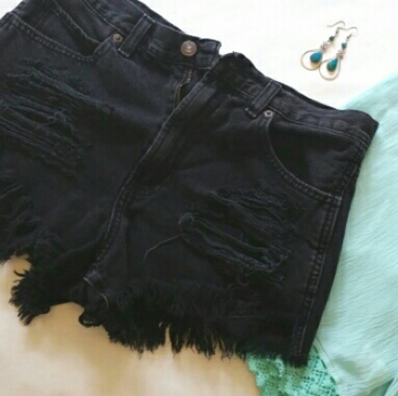 Abercrombie & Fitch High-Waisted Ripped Shorts