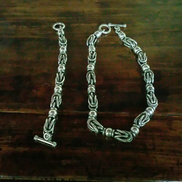 Silver Necklace and Bracelet