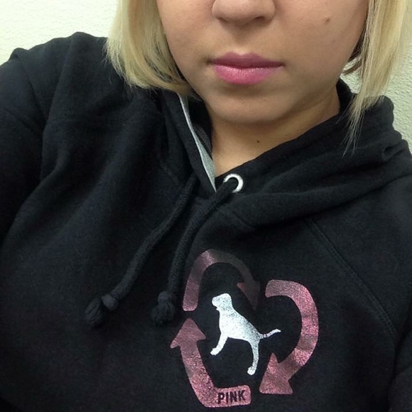 Pink VS reflective black hoodie