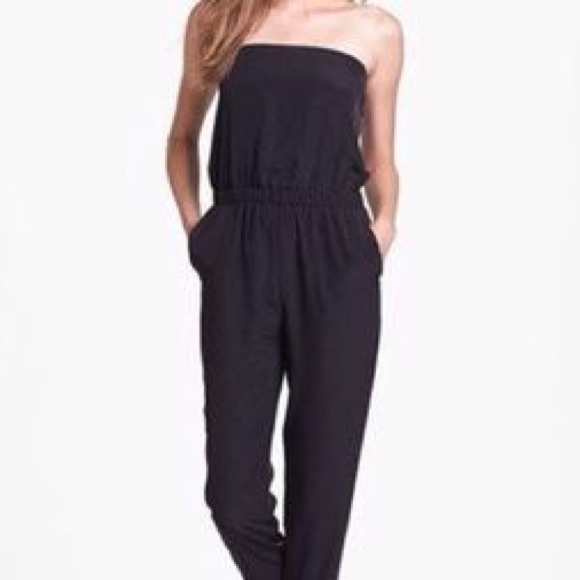 WAYF Strapless Black Jumpsuit Size S