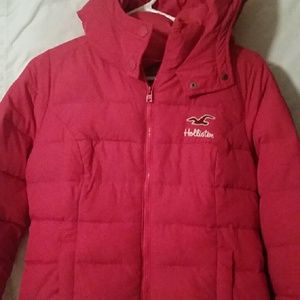 Puffy pink ski jacket