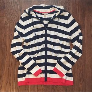 Banana Republic striped zip hoodie
