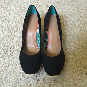 Black Espadrille Wedges