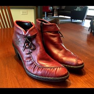 Rieker Burgundy Red Booties