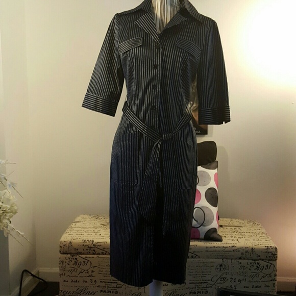 Pinstripe shirt dress