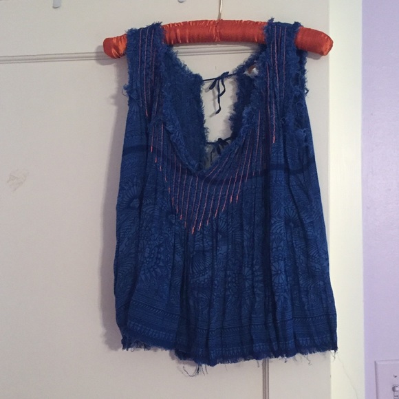 Blue free people tank top!