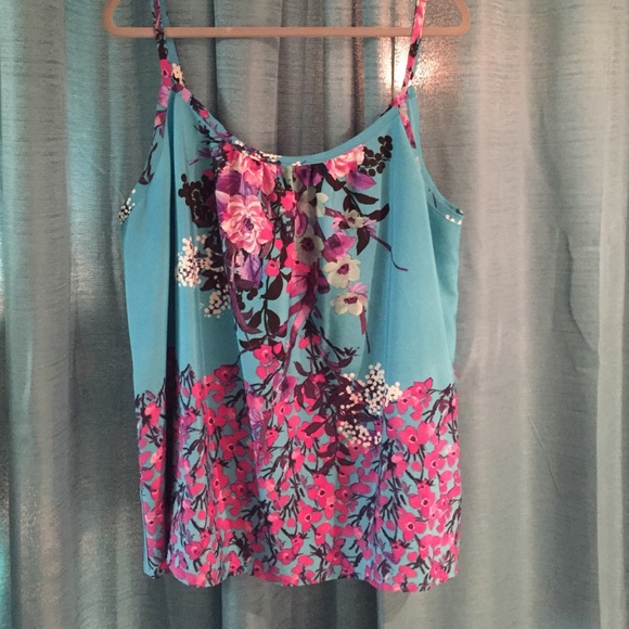 Torrid size 3 teal floral tank top