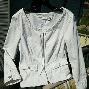 White Tailored Denim Jean Jacket/Shirt sz 10