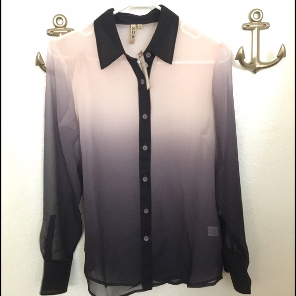 Sheer button down blouse