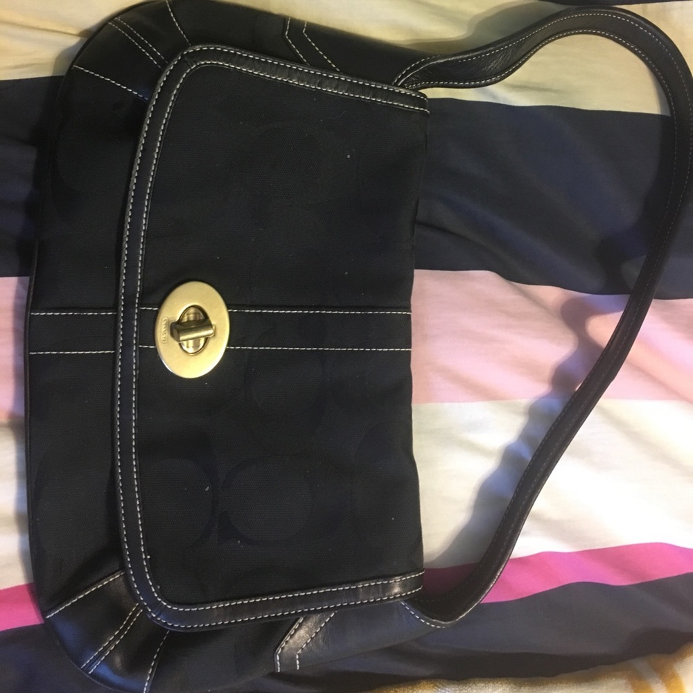 Coach Small Signature Black Hobo Bag