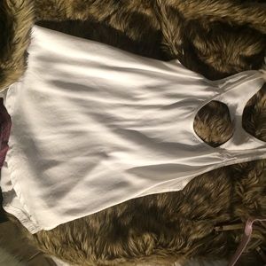 White Lulu Lemon silk tank