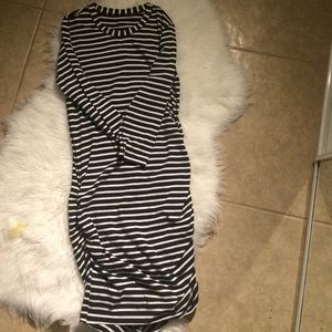 Black and white stripped lulu lemon midi dress