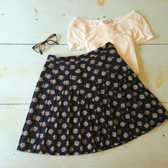 Express Navy Blue Ruffle Skirt