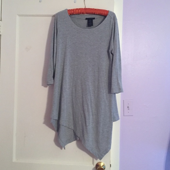 Gray asymmetrical shift dress