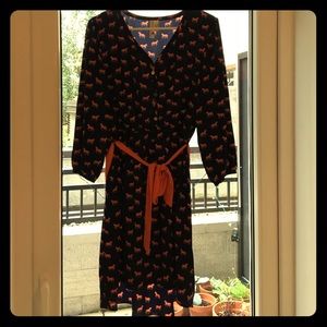 Fun horsey print navy dress